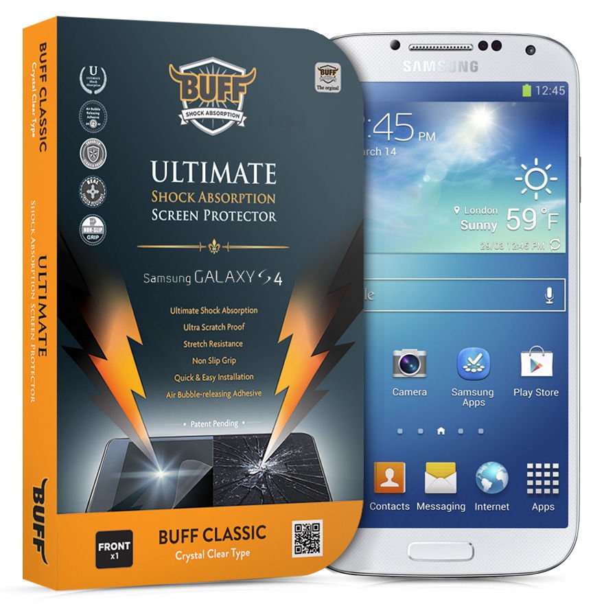Buff Galaxy S4 ile Uyumlu Darbe Emici Ekran Koruyucu Film