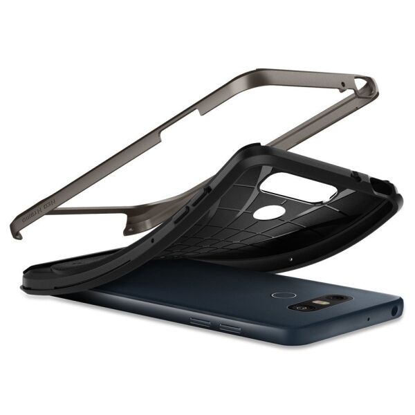Spigen G6 ile Uyumlu Kılıf Neo Hybrid Herringbone Gun Metal