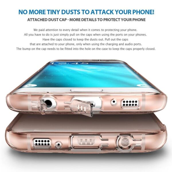 Ringke Air Galaxy S7 Edge ile Uyumlu Kılıf Smoke Black Ultra Hafif Esnek İnce Renkli Transparan