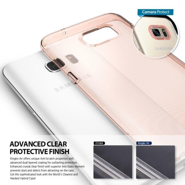 Ringke Air Galaxy S7 Edge ile Uyumlu Kılıf Smoke Black Ultra Hafif Esnek İnce Renkli Transparan