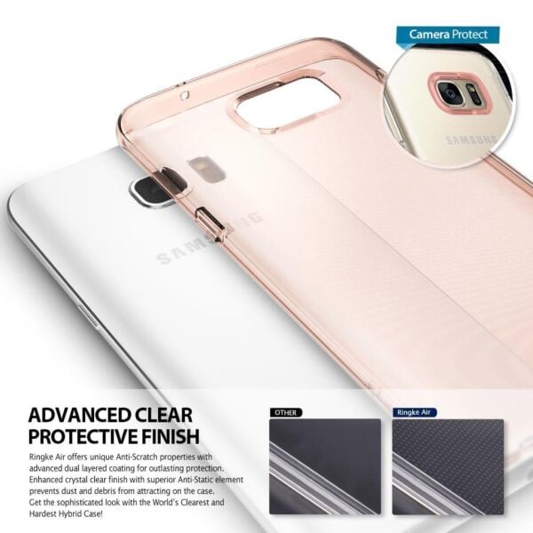 Ringke Air Galaxy S7 Edge ile Uyumlu Kılıf Smoke Black Ultra Hafif Esnek İnce Renkli Transparan