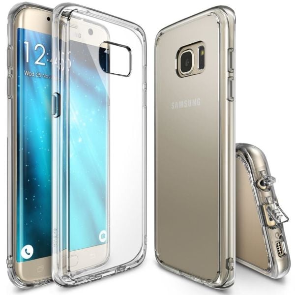 Ringke Fusion Galaxy S7 Edge ile Uyumlu Kılıf Crystal Clear TPU Bumper Extra Darbe Emici