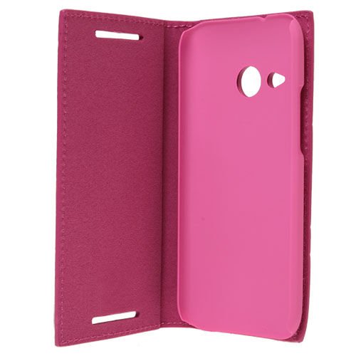 One M8 Mini ile Uyumlu Magnum Serisi Yan Model Kapaklı Kılıf Pembe