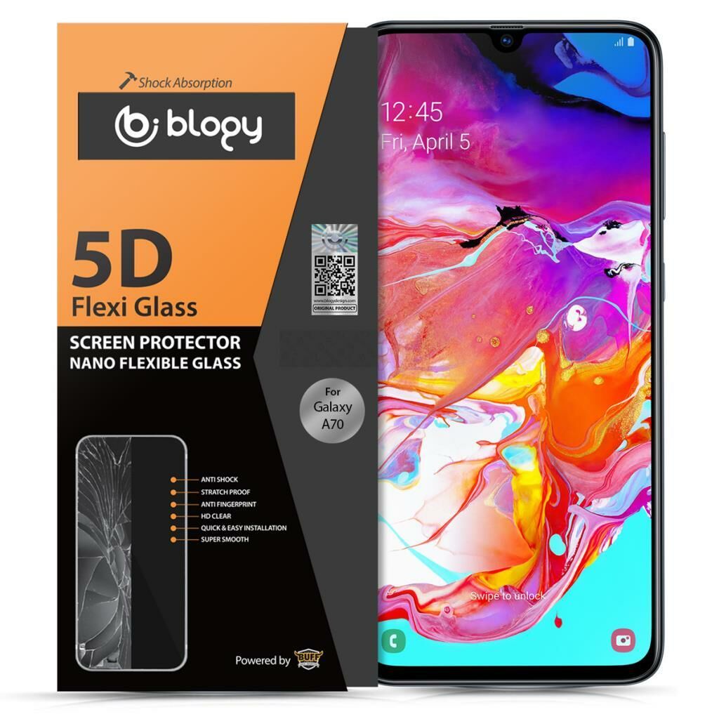 Blogy Galaxy A70 ile Uyumlu Flexi 5D Ekran Koruyucu