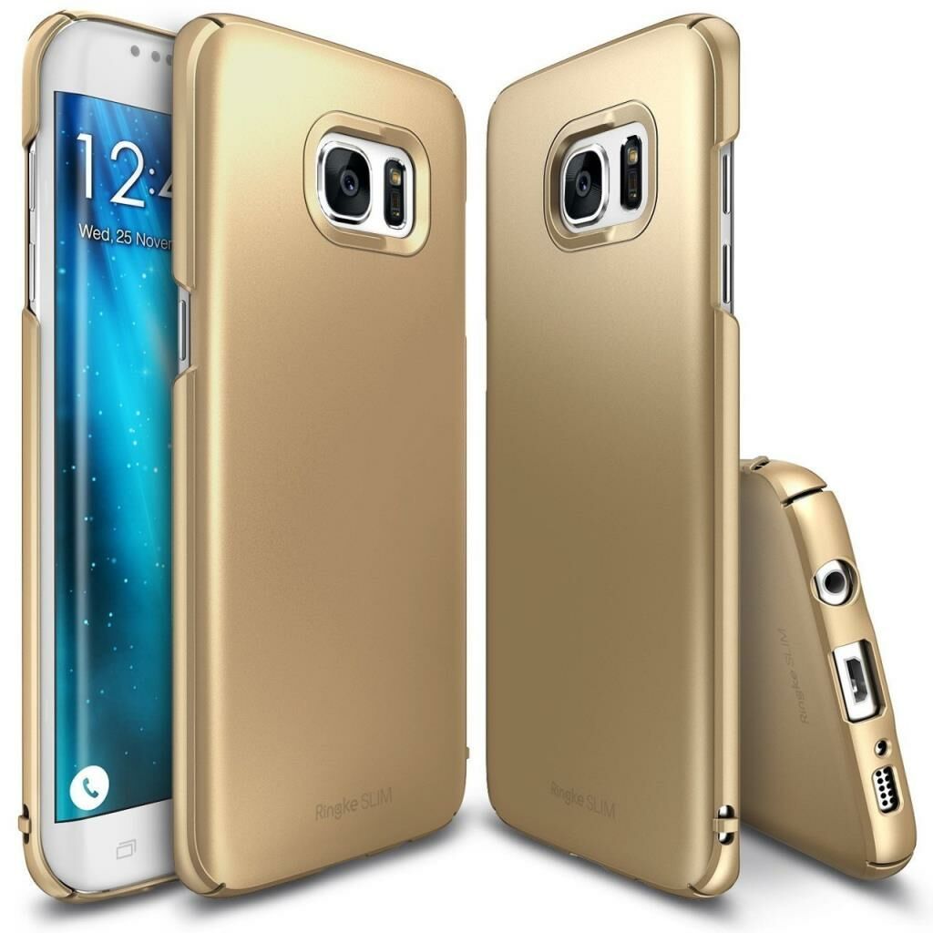 Ringke Slim Galaxy S7 Edge ile Uyumlu Kılıf Royal Gold 4 Tarafı Saran İnce Şık Tasarım