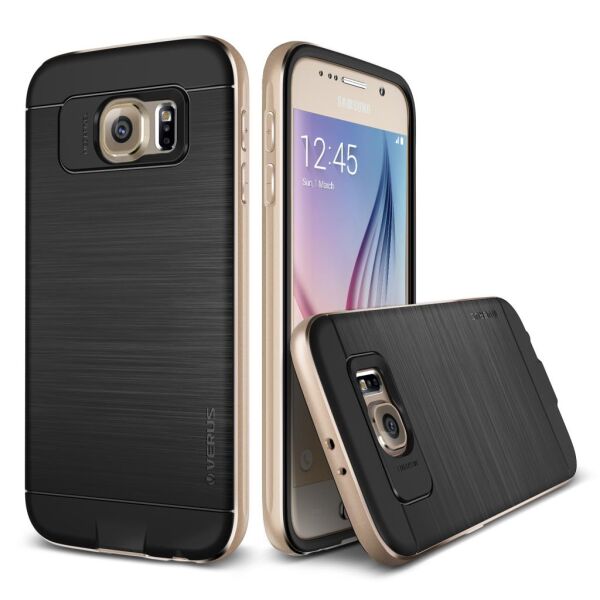 Verus Galaxy S6 ile Uyumlu Case Iron Shield Kılıf Gold