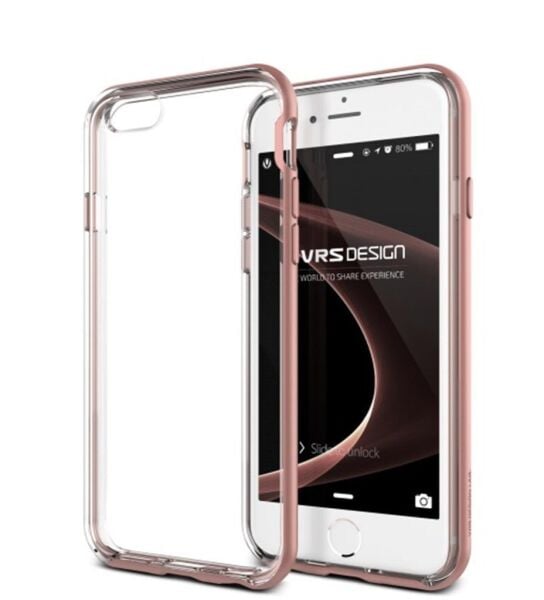 Verus iPhone 6 Plus/6S Plus ile Uyumlu New Crystal Bumper Kılıf Rose Gold