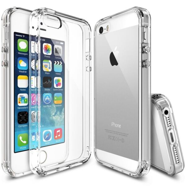 Ringke Fusion iPhone SE/ 5S/ 5 ile Uyumlu Kılıf Crystal Clear TPU Bumper Extra Darbe Emici