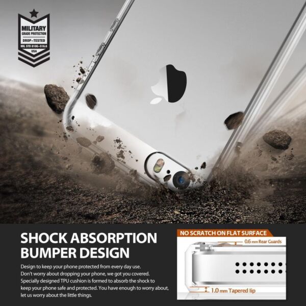 Ringke Fusion iPhone SE/ 5S/ 5 ile Uyumlu Kılıf Crystal Clear TPU Bumper Extra Darbe Emici