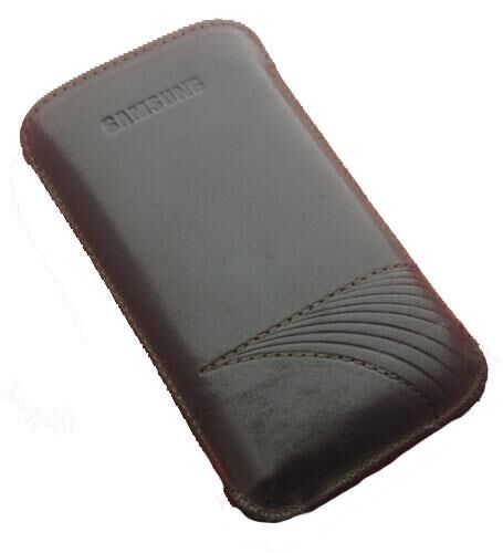 Galaxy S i9000 ile Uyumlu Çekmeli Deri Kılıf Kahverengi