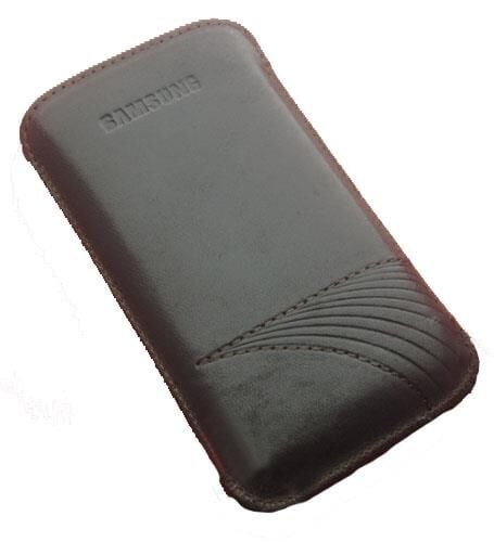 Galaxy S i9000 ile Uyumlu Çekmeli Deri Kılıf Kahverengi