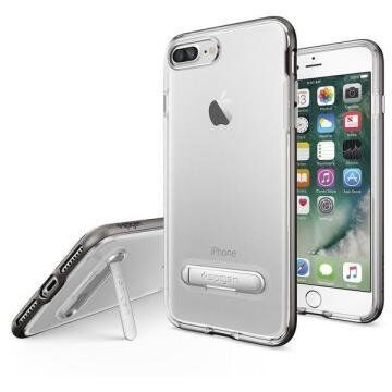 Spigen iPhone 7 Plus / 8 Plus ile Uyumlu Kılıf Crystal Hybrid Gun Metal
