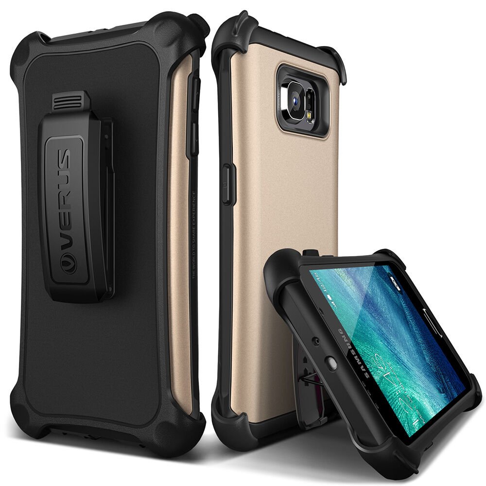 Verus Galaxy S6 ile Uyumlu Case Hard Drop Active Kılıf Shine Gold