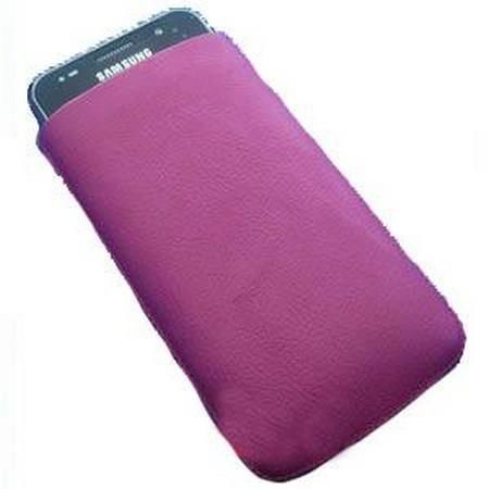 Galaxy S i9000 ile Uyumlu Çekmeli Deri Kılıf Pembe