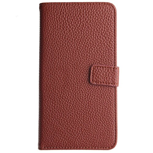 Galaxy S5 G900 ile Uyumlu Textured Walled Kapaklı Kılıf Kahverengi