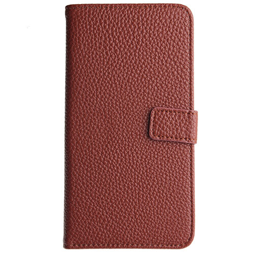 Galaxy S5 G900 ile Uyumlu Textured Walled Kapaklı Kılıf Kahverengi
