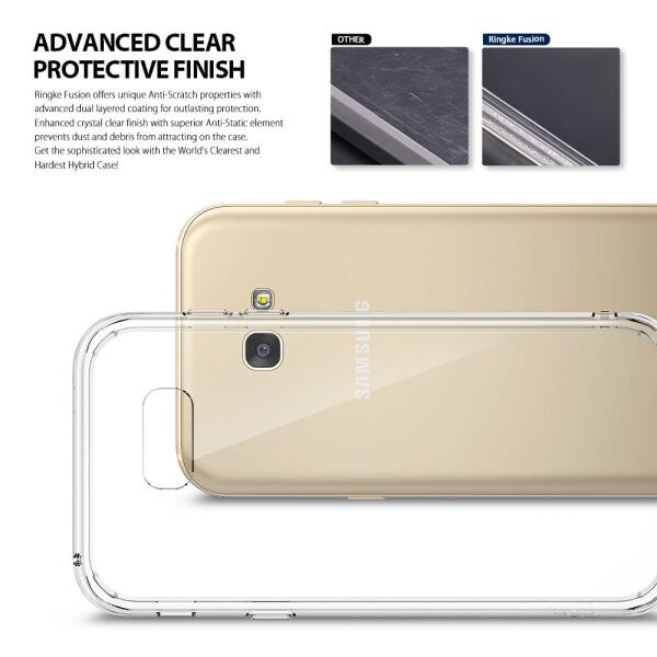 Ringke Fusion Galaxy A7 2017 ile Uyumlu Kılıf Smoke Black TPU Bumper Extra Darbe Emici
