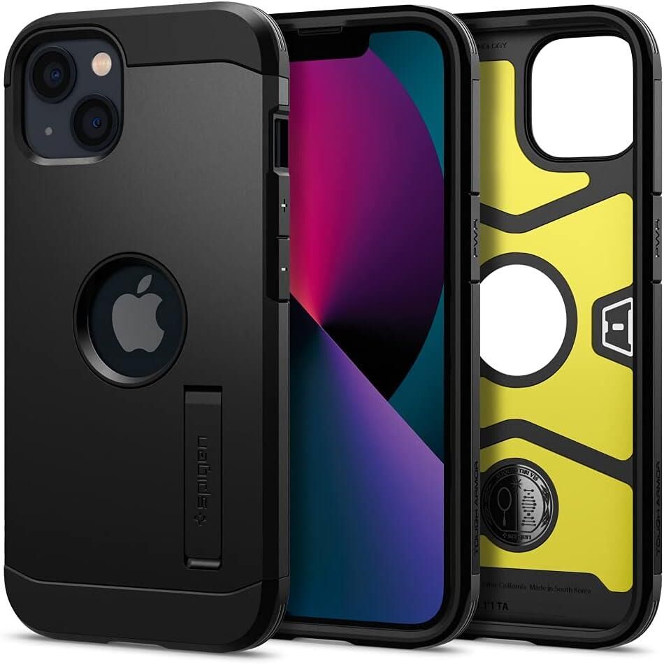 Spigen iPhone 13 Mini ile Uyumlu Kılıf Tough Armor Military Grade Black