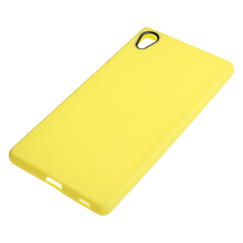 Xperia Z3 Plus ile Uyumlu Kılıf Line Serisi Yatay Çizgili Silikon Sarı