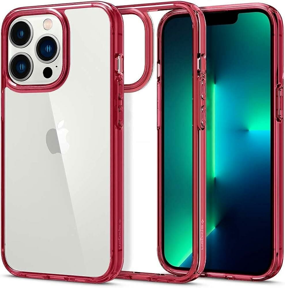 Spigen iPhone 13 Pro ile Uyumlu Kılıf Ultra Hybrid Red Crystal