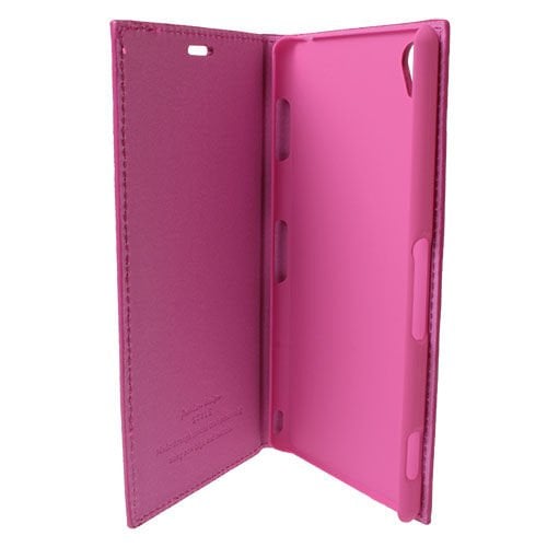 Xperia Z3 ile Uyumlu Magnum Serisi Yan Model Kapaklı Kılıf Pembe
