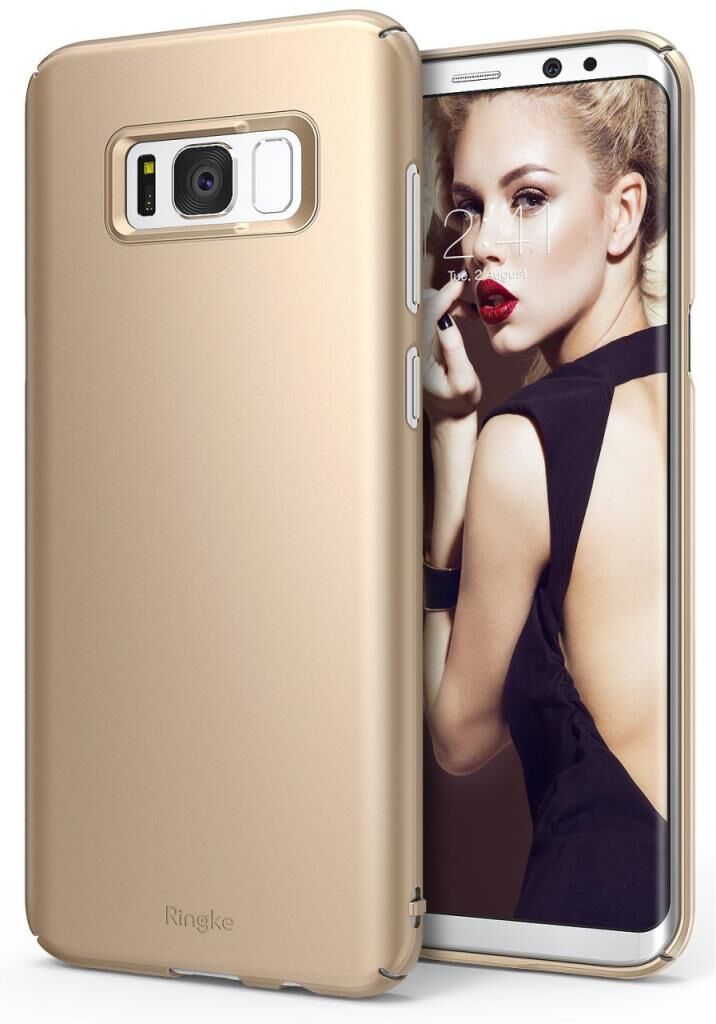 Ringke Slim Galaxy S8 Plus ile Uyumlu Kılıf Royal Gold