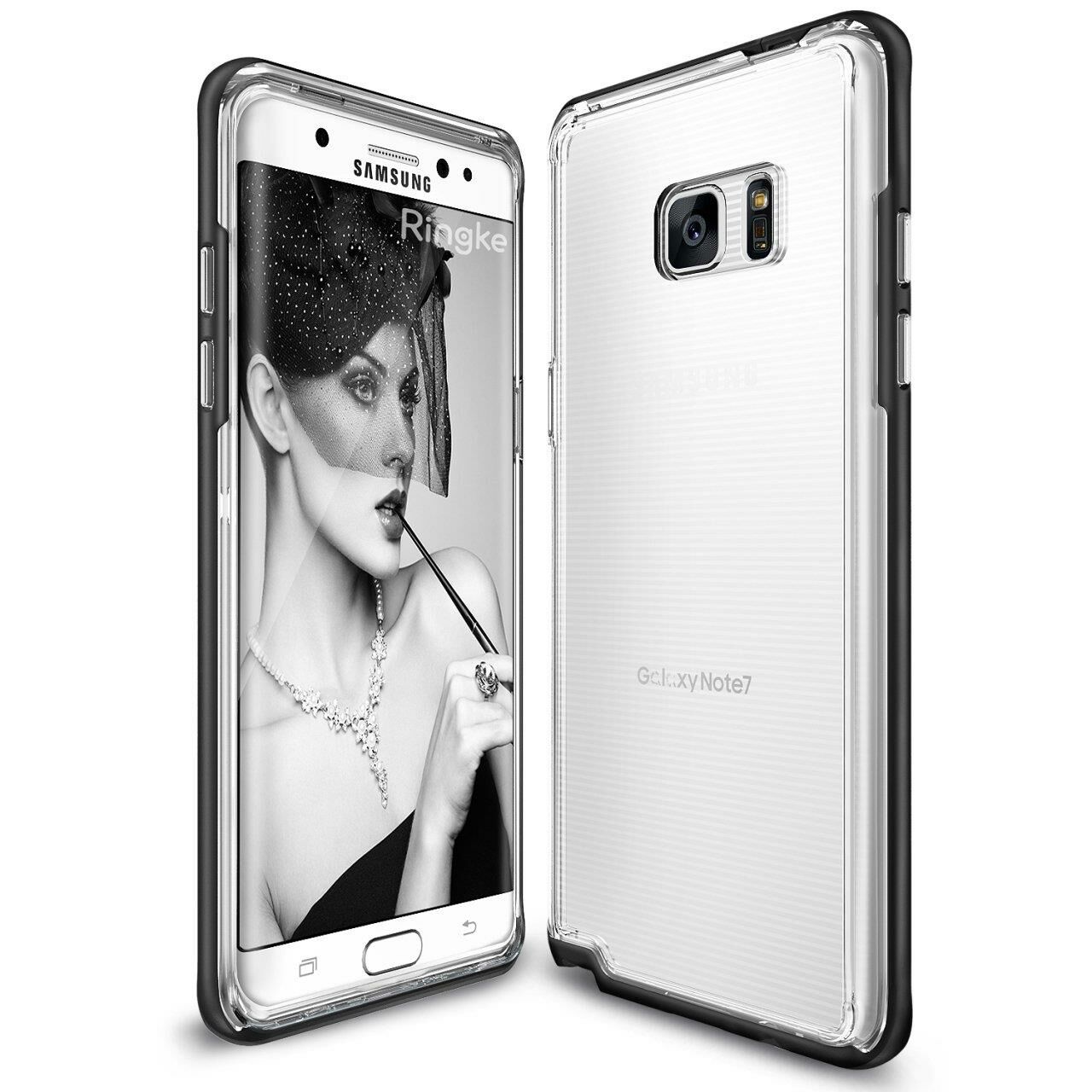 Ringke® Frame Galaxy Note 7 FE ile Uyumlu Çerçeveli Bumper Kılıf SF Black Extra Tam Koruma