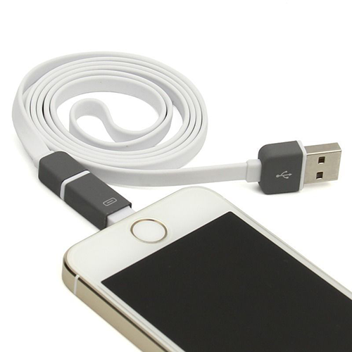 Micro USB ve Lightning Kablo 2 in 1 Beyaz Gri