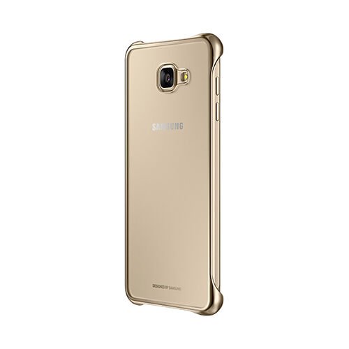 Galaxy A7 (2016) A710F ile Uyumlu Clear Back Cover Kılıf Altın EF-QA710CFEGWW + Cam