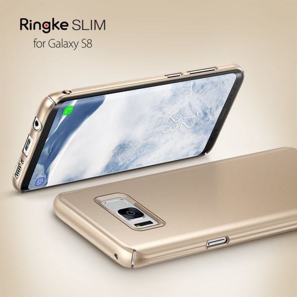 Ringke Slim Galaxy S8 ile Uyumlu Kılıf Royal Gold