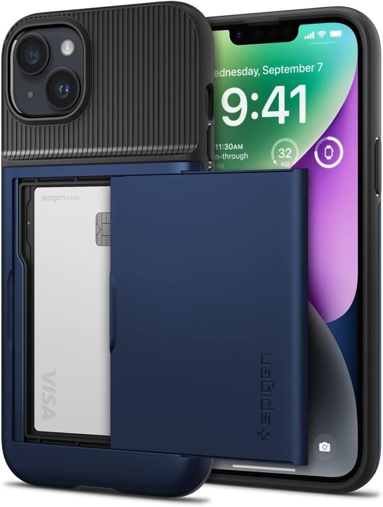 Spigen iPhone 14 Plus ile Uyumlu Kılıf Slim Armor CS Navy Blue
