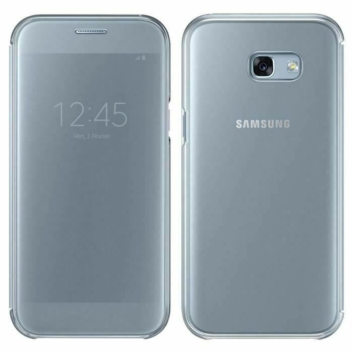 Galaxy A5(2017) ile Uyumlu Clear View Kılıf Mavi EF-ZA520CLEGWW
