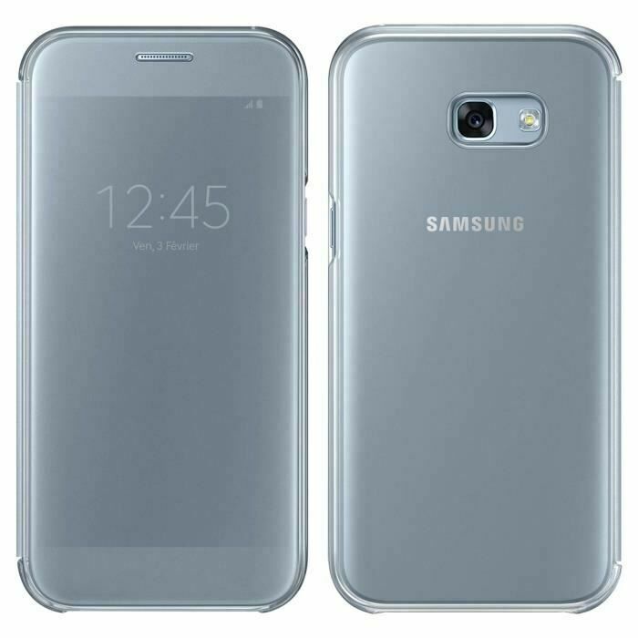 Galaxy A5(2017) ile Uyumlu Clear View Kılıf Mavi EF-ZA520CLEGWW