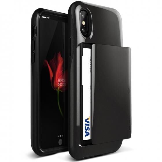 VRS Design iPhone X ile Uyumlu Damda Glide Kılıf Metallic Black