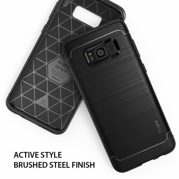 Ringke Onyx Galaxy S8 ile Uyumlu Kılıf Black Ultra Extra Darbe Dağıtıcı Tam Koruma