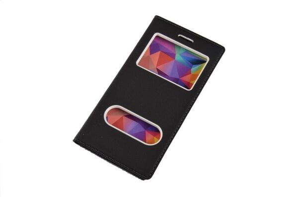 Jopus Xperia XZ ile Uyumlu Suni Deri KK-147 Kapaklı Koruma Kılıfı Siyah