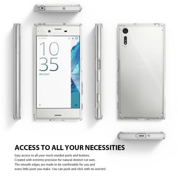 Ringke Fusion Xpreia XZ ile Uyumlu Kılıf Crystal Clear TPU Bumper Extra Darbe Emici