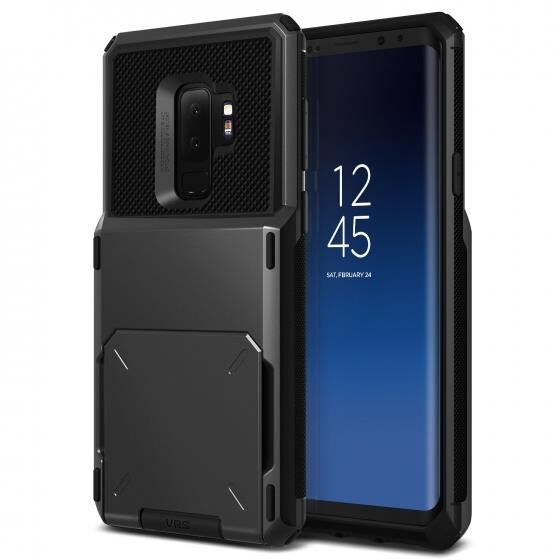 VRS Design Galaxy S9 Plus ile Uyumlu Damda Folder Kılıf Metallic Black