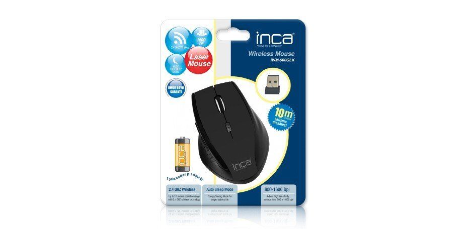 Inca IWM-500GL Wıreless Laser Mouse Siyah