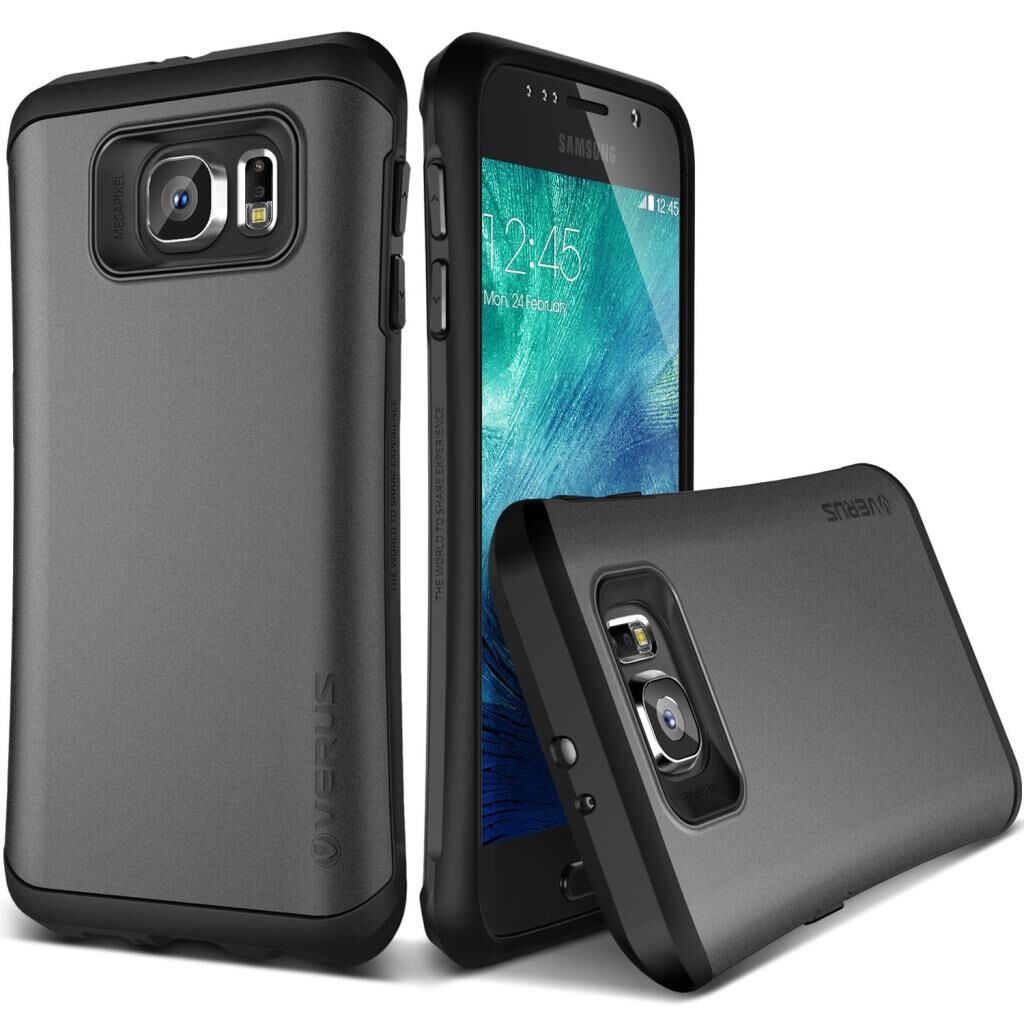 Verus Galaxy S6 ile Uyumlu Case Thor Kılıf HARD DROP Steel Silver