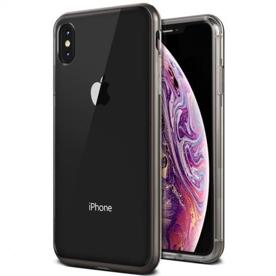 VRS iPhone Xs Max ile Uyumlu Crystal Bumper Kılıf Metallic Black