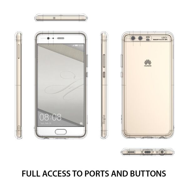 Ringke Fusion P10 ile Uyumlu Kılıf Crystal Clear TPU Bumper Extra Darbe Emici