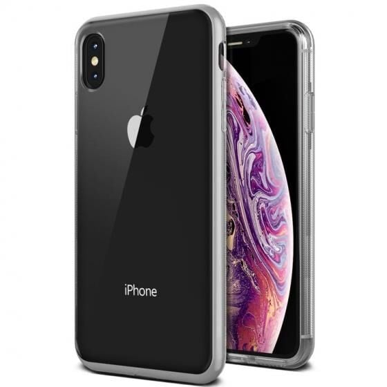 VRS iPhone Xs Max ile Uyumlu Crystal Bumper Kılıf Steel Silver