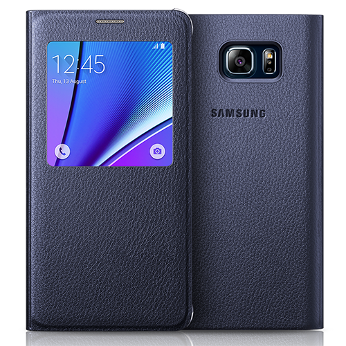 Galaxy Note 5 ile Uyumlu Kılıf S View Cover EF-CN920PBEGTR Koyu Lacivert