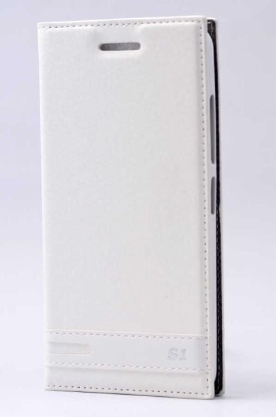 Zore Vibe S1 Lite ile Uyumlu Elite Serisi Kapaklı Kılıf Beyaz