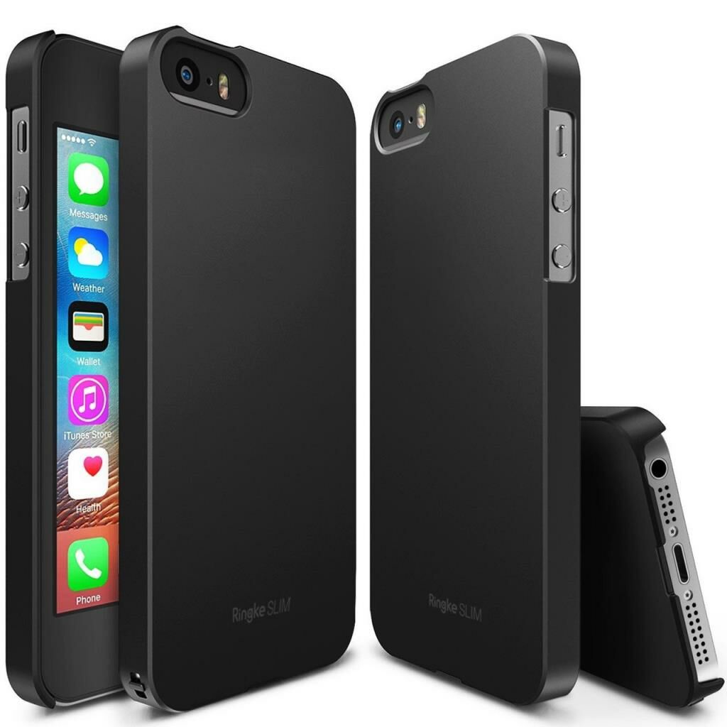 Ringke Slim iPhone SE/ 5S/ 5 ile Uyumlu Kılıf SF Black İnce Şık Tasarım