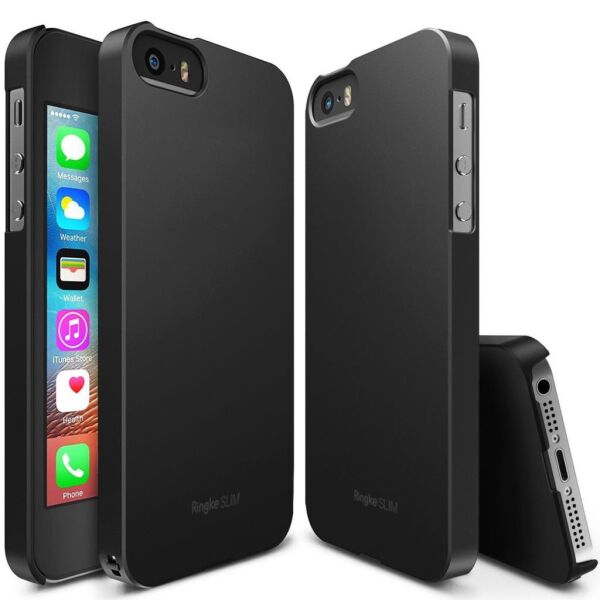 Ringke Slim iPhone SE/ 5S/ 5 ile Uyumlu Kılıf SF Black İnce Şık Tasarım