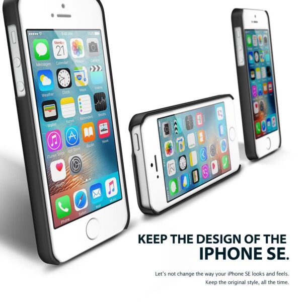 Ringke Slim iPhone SE/ 5S/ 5 ile Uyumlu Kılıf SF Black İnce Şık Tasarım