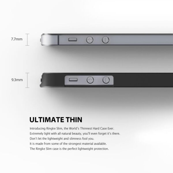 Ringke Slim iPhone SE/ 5S/ 5 ile Uyumlu Kılıf SF Black İnce Şık Tasarım
