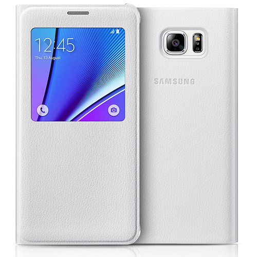 Galaxy Note 5 ile Uyumlu Kılıf S View Cover EF-CN920PWEGTR Beyaz